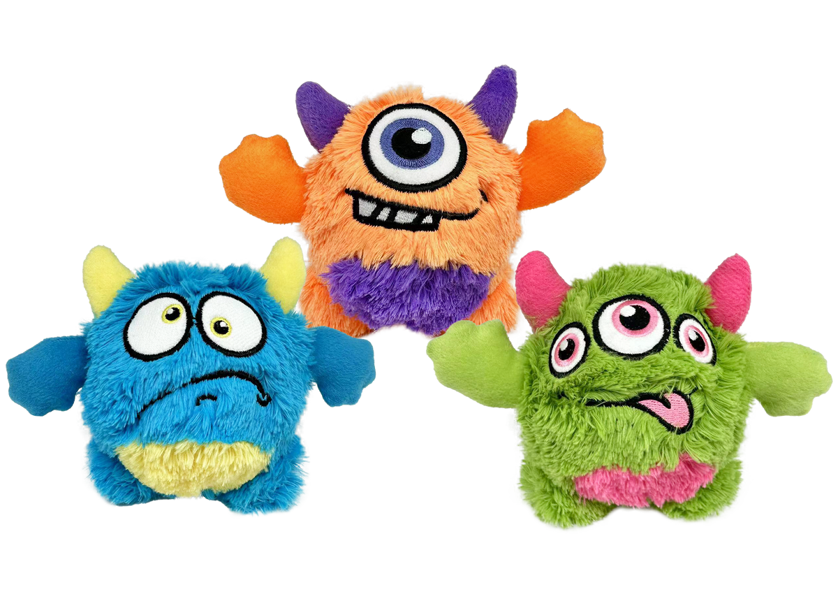 Incredipet Oggle Monster Plush Dog Toy, Assorted 5 in