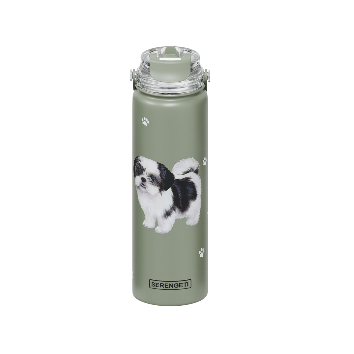 E & S Imports Serengeti Black Shih Tzu Stainless Steel Water Bottle 24 oz