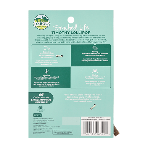 Oxbow Enriched Life Timothy Lollipop Apple