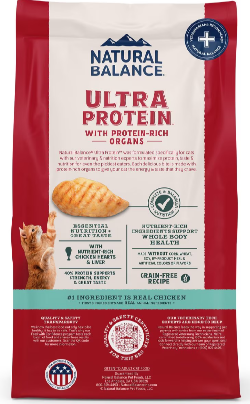 Natural Balance Ultra Protein with Protein-Rich Organs Real Chicken & Chicken Meal Dry Cat Food  6 lb