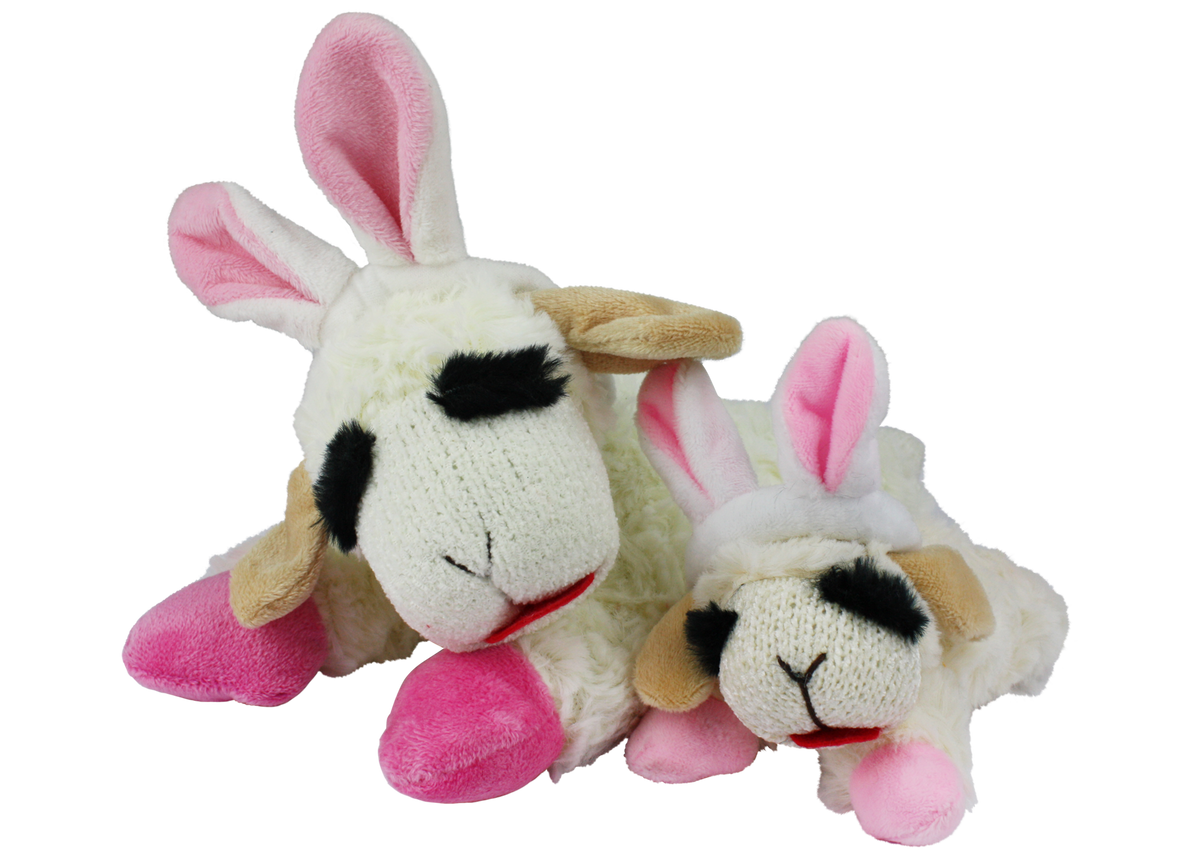 Multipet Lamb Chop Easter Bunny Plush Dog Toy