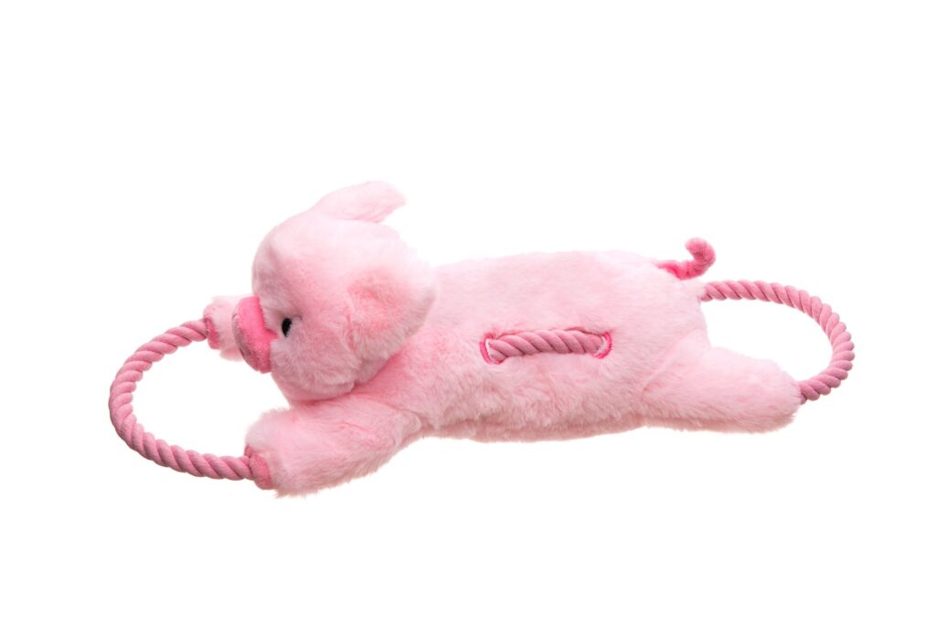 Growl Haystackerz Puddles Piggy Plush & Rope Tug Dog Toy 20 in
