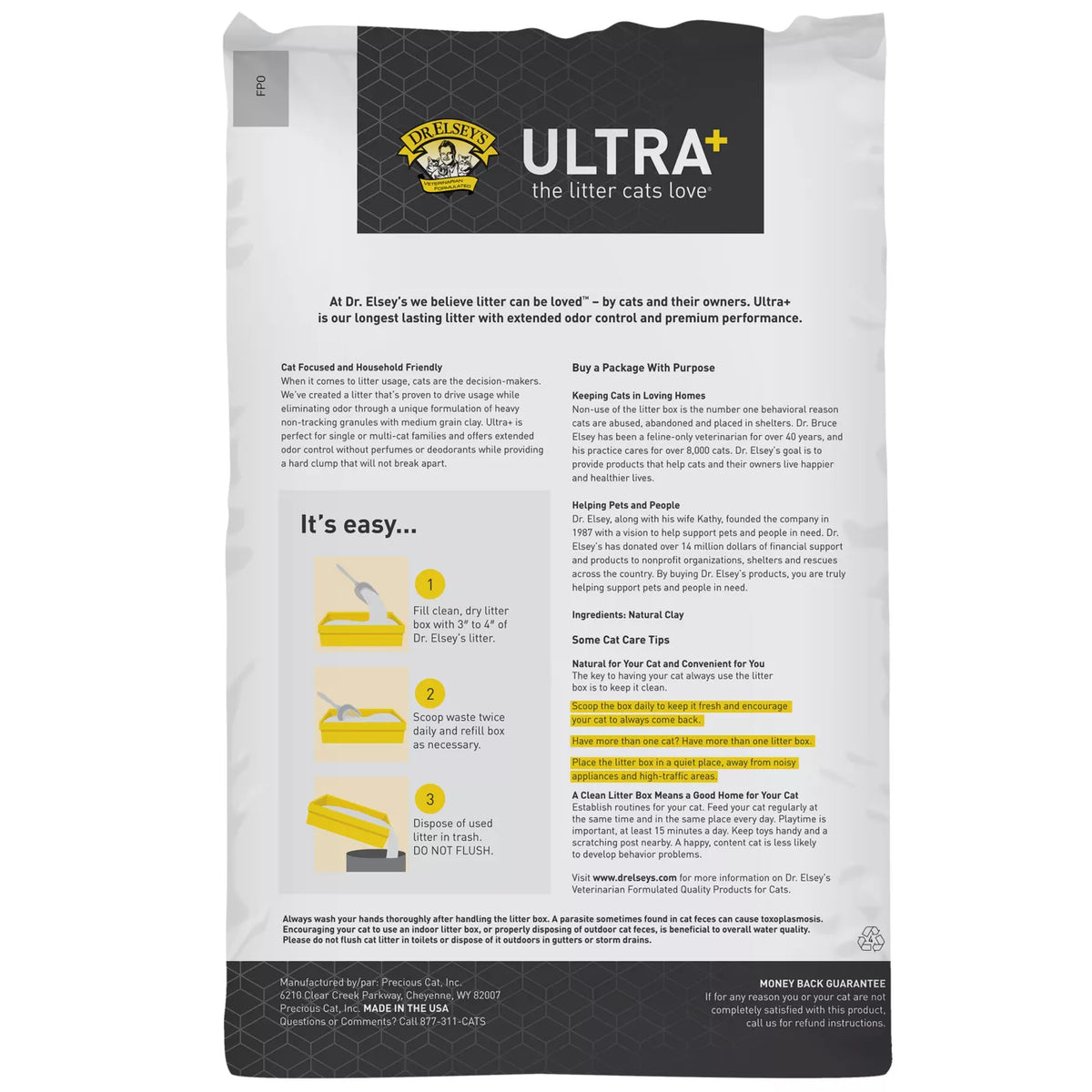 Dr Elsey's Precious Cat Ultra+ Multi-Cat Strength Clumping Cat Litter
