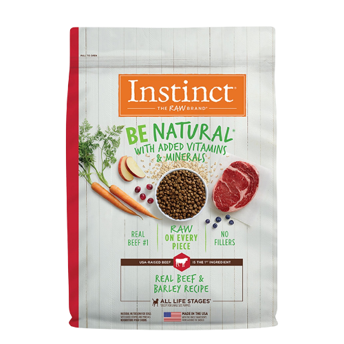 Instinct Be Natural Real Beef & Barley Recipe Freeze-Dried Raw Coated All Life Stage Dry Dog Food