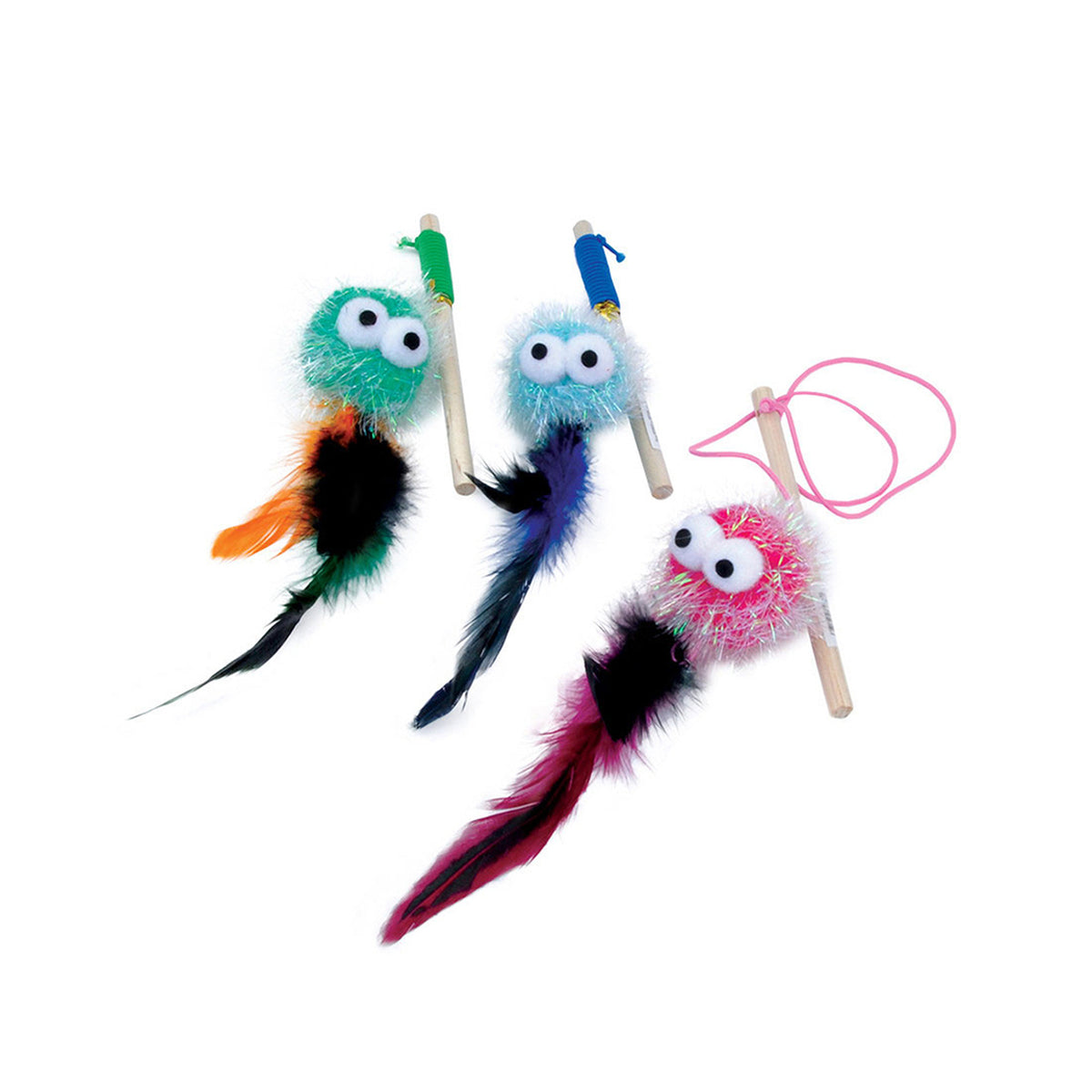 Coastal Pet Products Turbo Monster Wand With Feathers Cat Toy