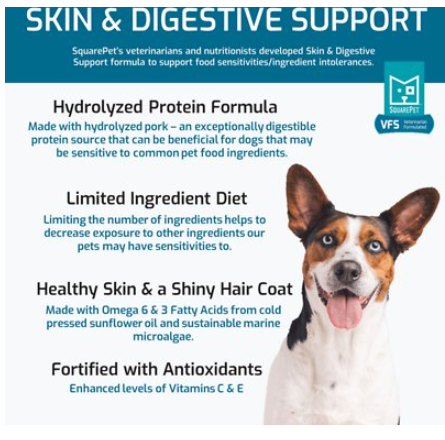 Squarepet Veterinarian Formulated Solutions Skin & Digestive Support Dog Food