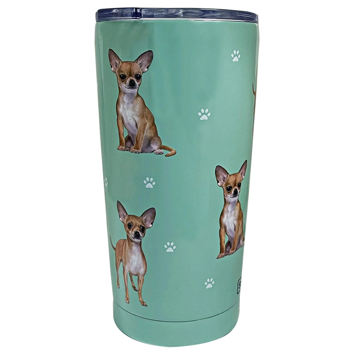 E & S Imports Serengeti Tan Chihuahua Stainless Steel, Vacuum Insulated Tumbler with Spill Proof Lid 20 oz