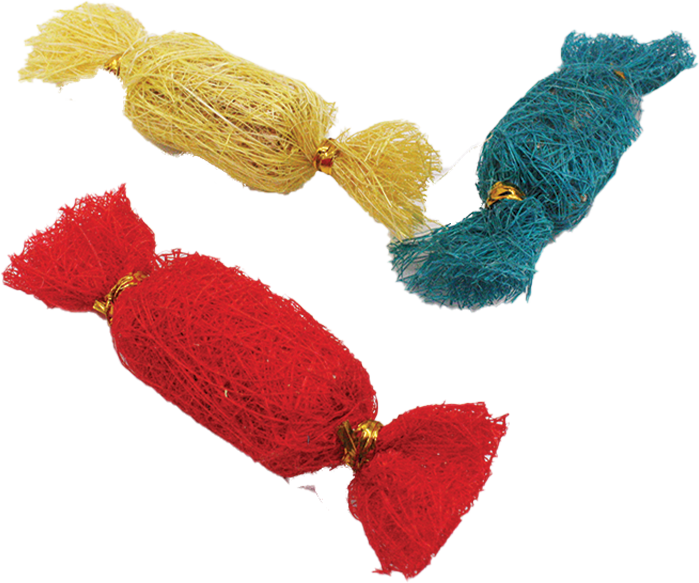 A&E Loofah Candies Small Animal Chew Toy, Assorted
