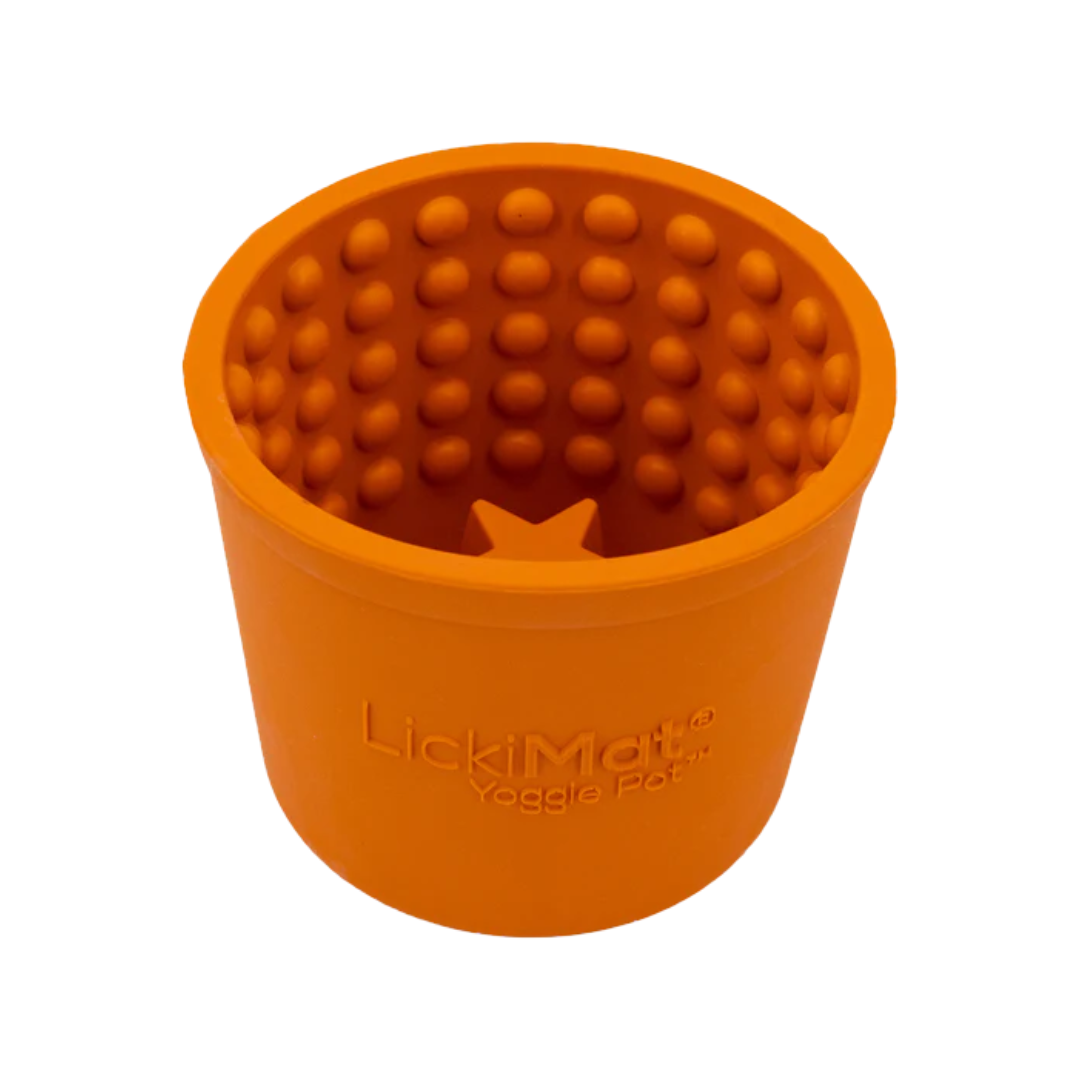 Lickimat Orange Yoggie Pot Slow Feeder