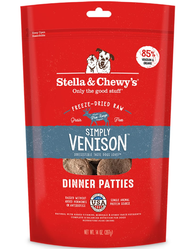 Stella & Chewy's Simply Venison Freeze-Dried Raw Dinner Patties for Dogs 14 oz