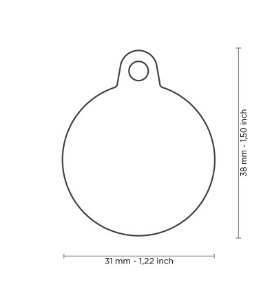 Myfamily Hushtag Red Aluminum Circle Personalized Dog ID Tag