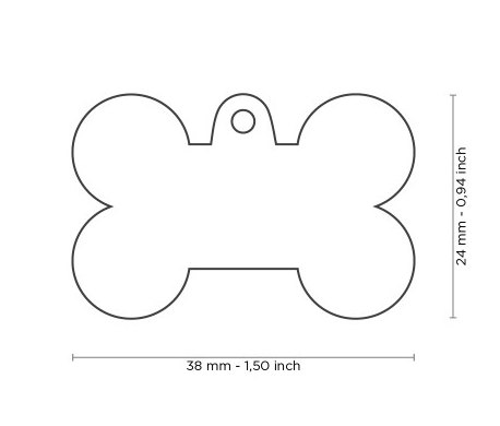 Myfamily Large Bone Shaped Bronx Futuristic Personalized Dog ID Tag