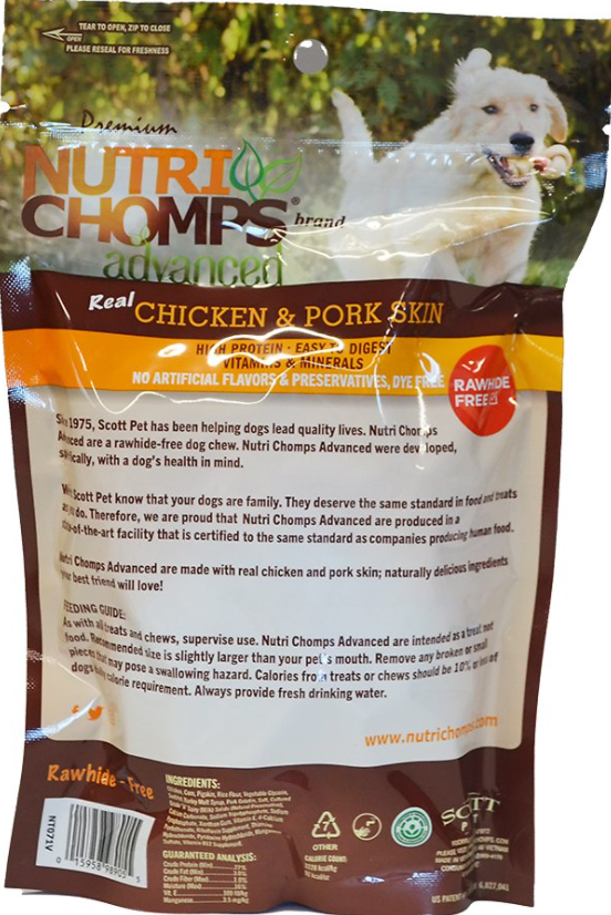 Scott Pet Nutri Chomps Advanced Real Chicken Twists With Wrap Dog Treats 12 ct