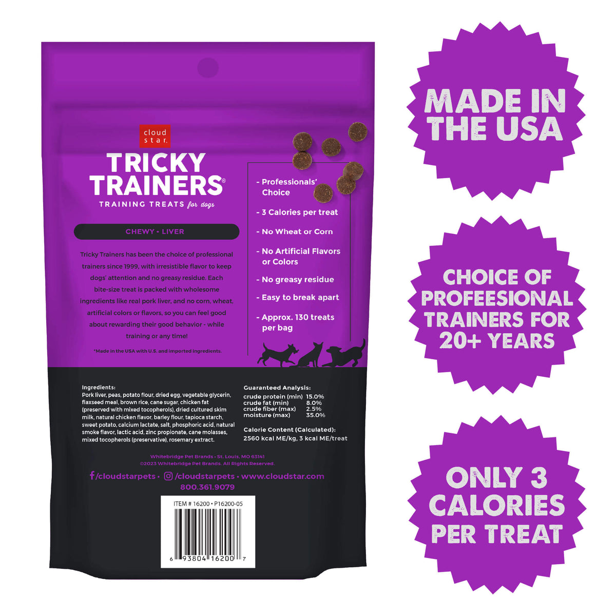 Cloud Star Tricky Trainers Soft & Chewy with Liver Training Treats for Dogs