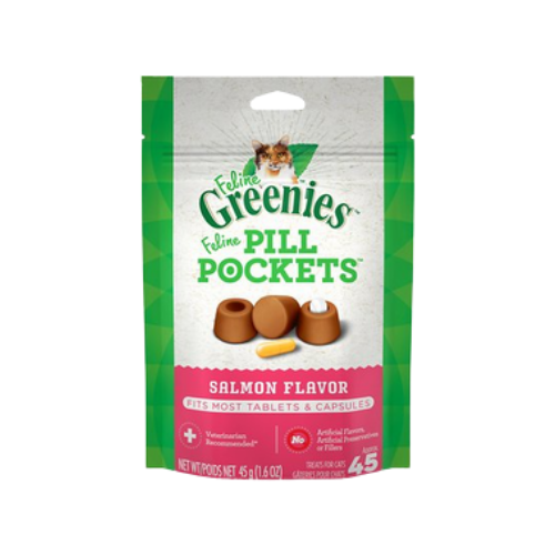 Greenies Pill Pockets for Tablets & Capsules, Salmon Flavor for Cats 1.6 oz