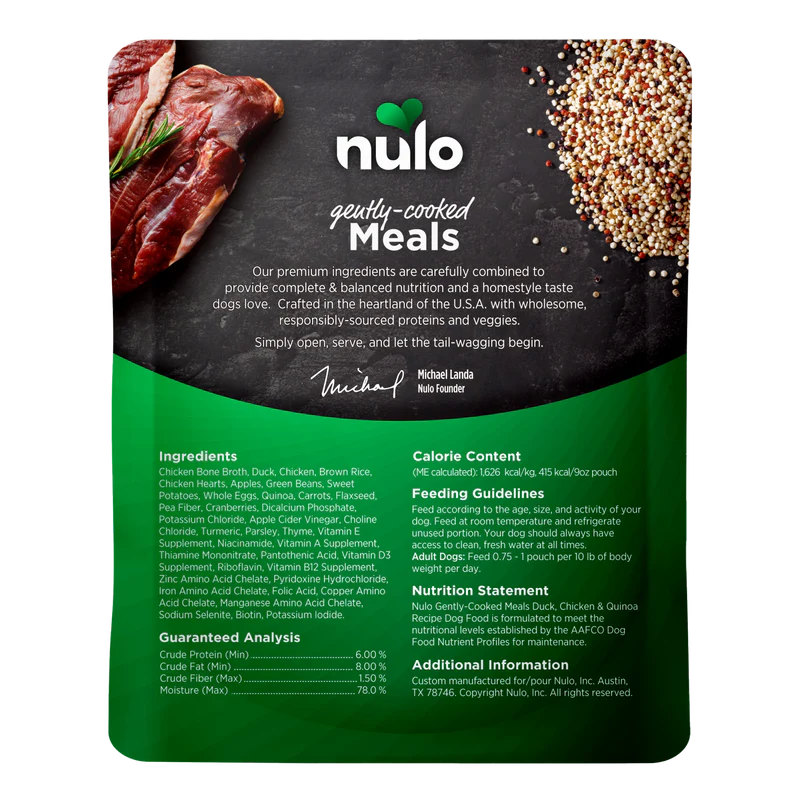 Nulo Gently-Cooked Meals Chicken & Quinoa Recipe Adult Dog Food