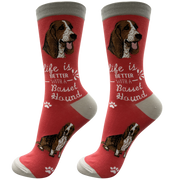 E & S Imports Life is Better With a Basset Hound Socks