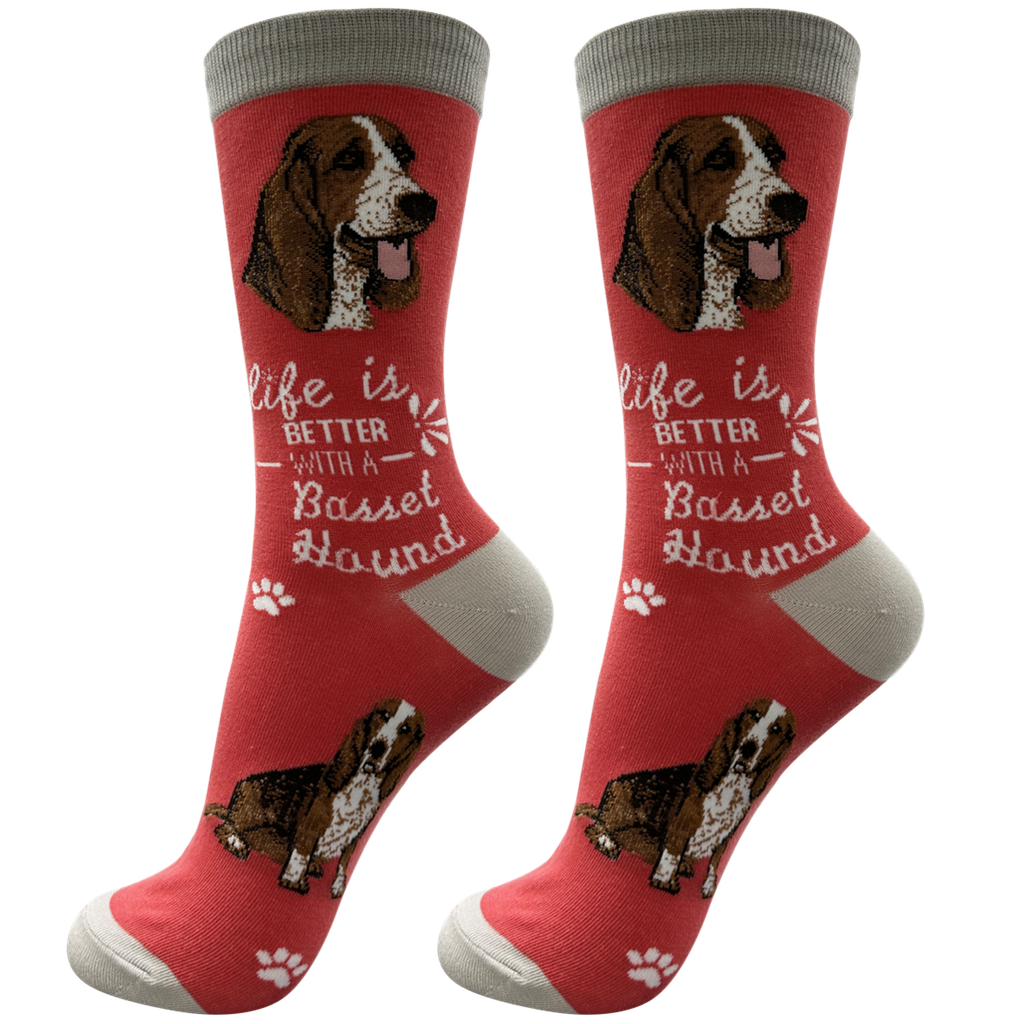 E & S Imports Life is Better With a Basset Hound Socks
