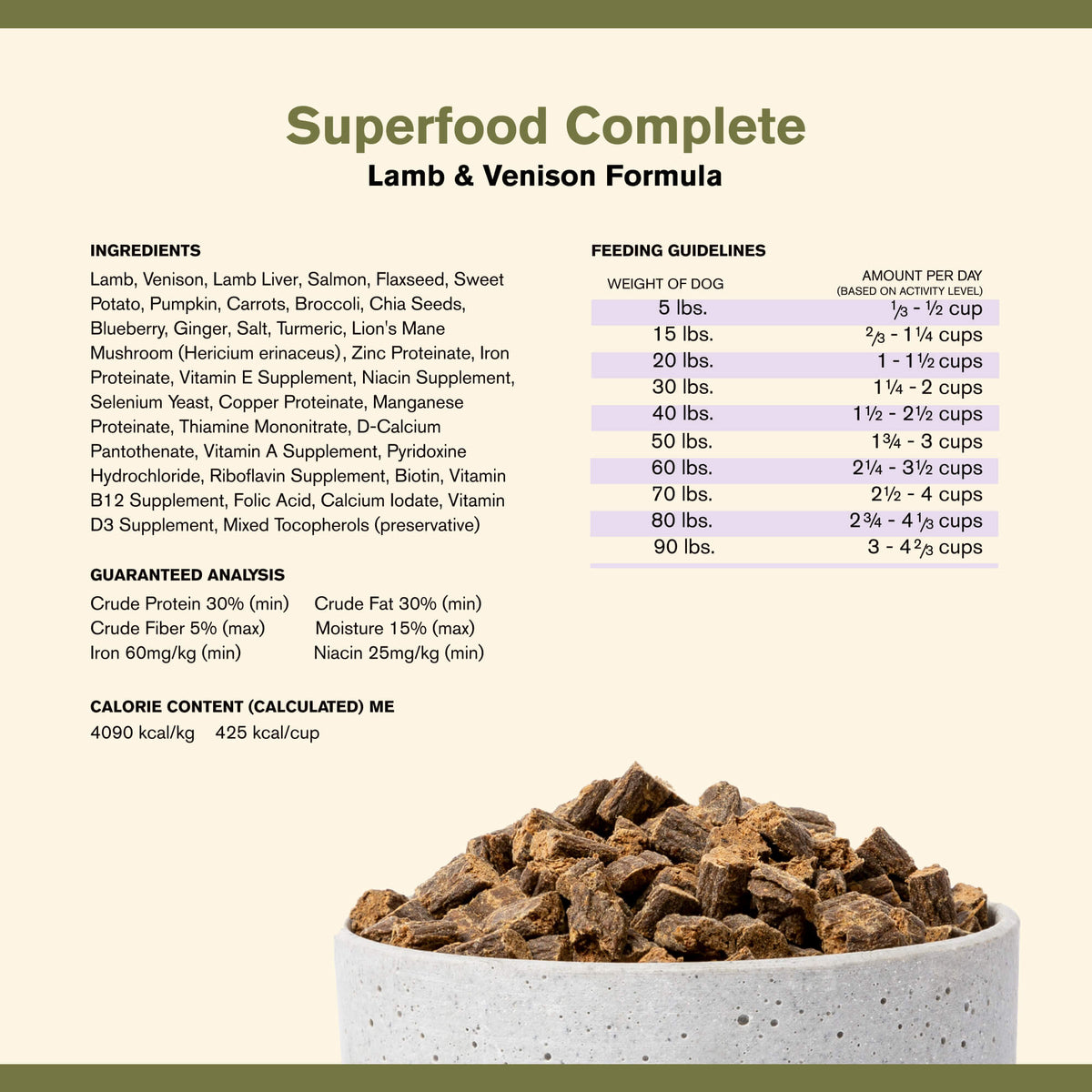 Badlands Ranch Superfood Complete Lamb & Venison Formula Adult Air-Dried Dog Food