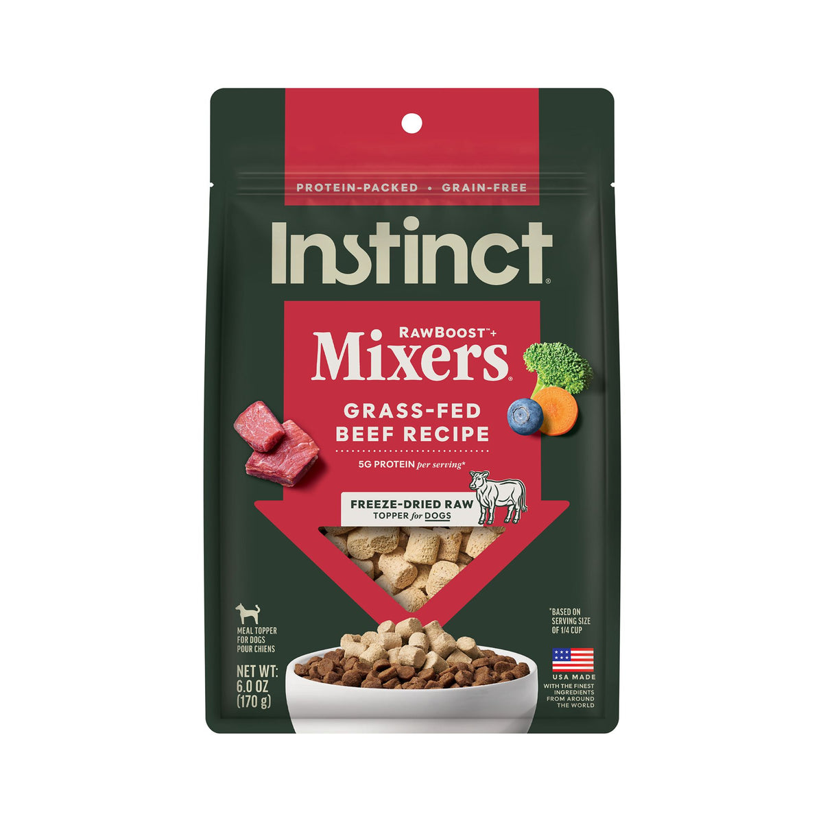 Instinct Instinct Raw Boost Mixers Beef Recipe Grain-Free Freeze-Dried Dog Food Topper 6 oz