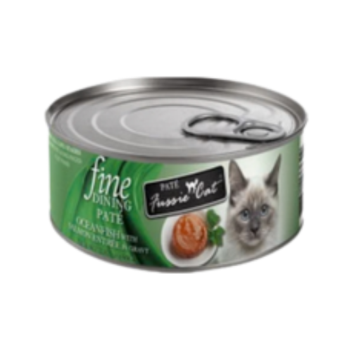 Fussie Cat Fine Dining Pate Oceanfish with Salmon Entrée in Gravy Canned Cat Food