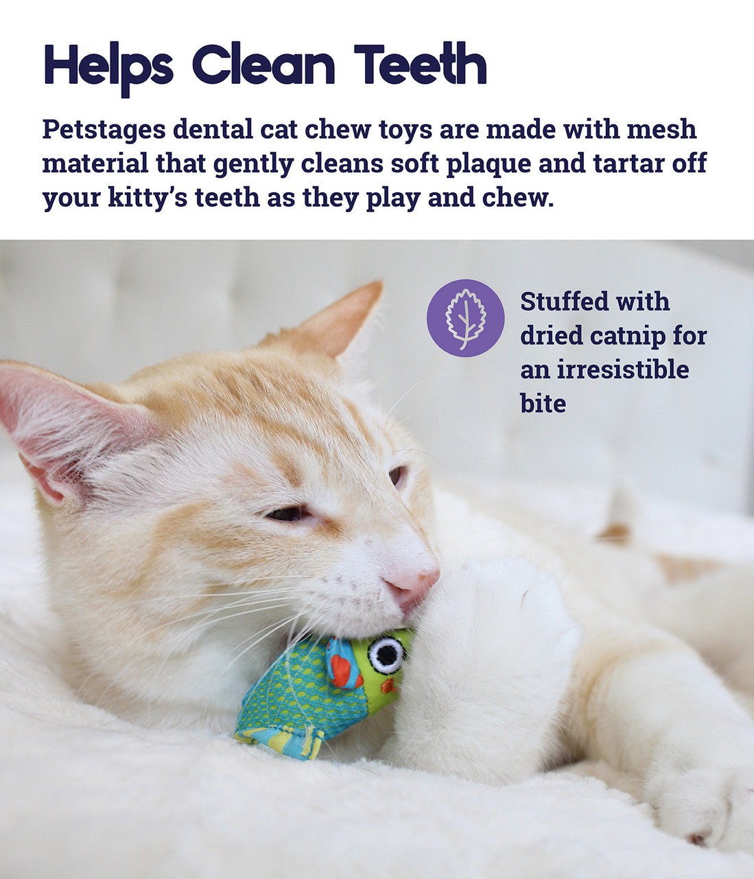 Catstages Catnip Chew Mice Dental Health Cat Toy 2 pk