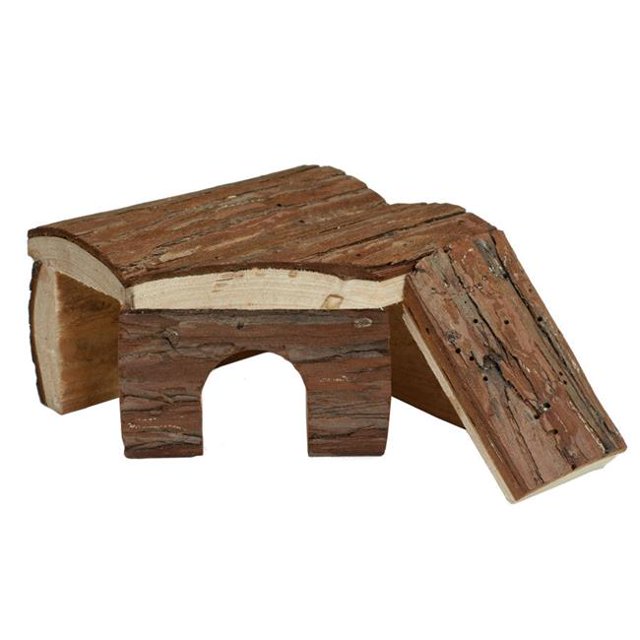 A&E Nibbles Small Log Cabin with Ramp Small Animal Chew & Hideout