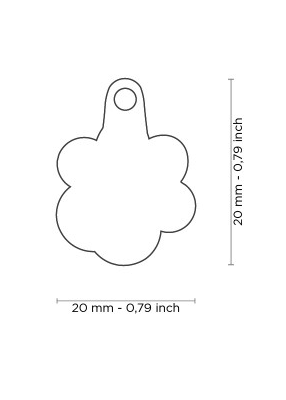 Myfamily Small Grey Glitter Paw Shaped Personalized Dog ID Tag