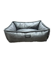 Kenneth Cole Gray Leather-Like Cuddler Pet Bed 28 in