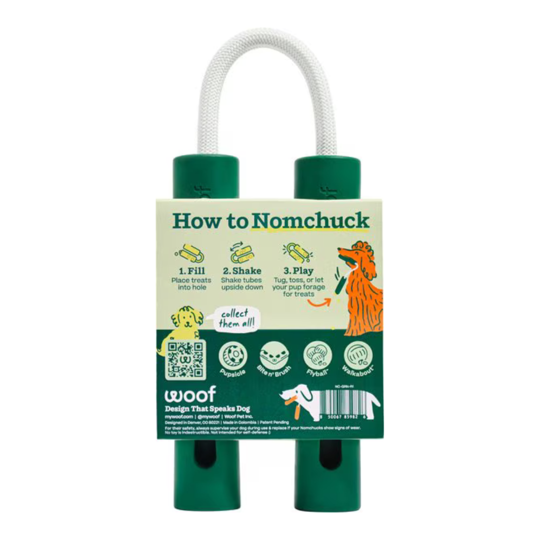 Woof Nomchucks 2-in1 Tug Dog Toy & Occupying Treat Dispensing Puzzle