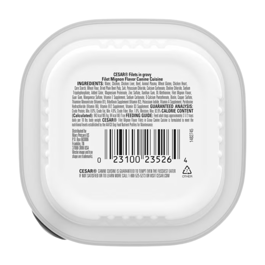 Cesar Filets in Gravy Filet Mignon Flavor Small Breed Adult Wet Dog Food