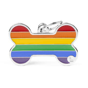 Myfamily PRIDE Rainbow XL Bone Pet Identification Tag