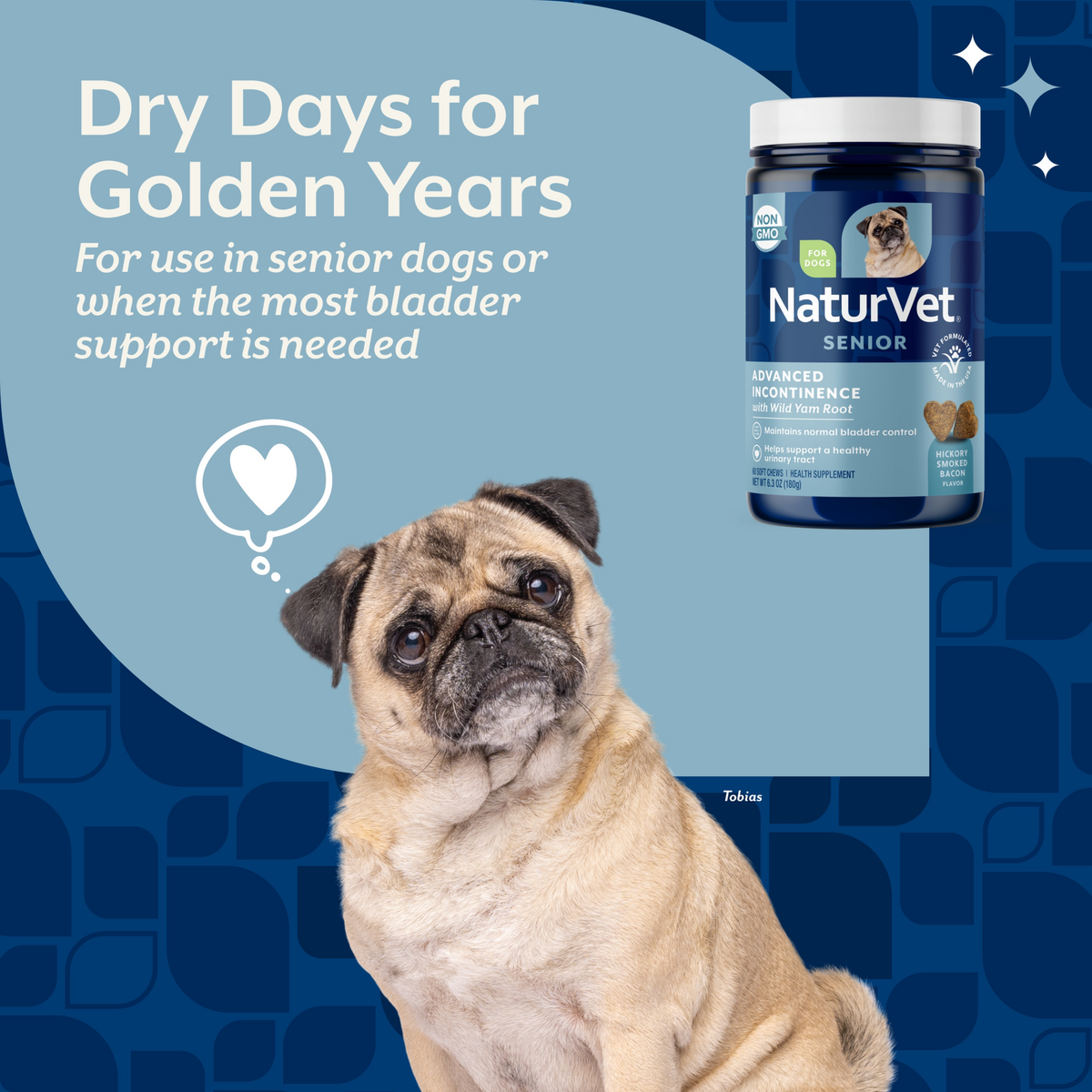 Naturvet Senior Advanced Incontinence Dog Soft Chews 60 ct