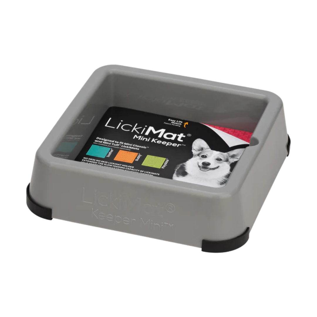Lickimat Grey Mini Keeper Dog Slow Feeder