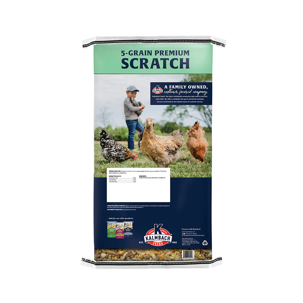Kalmbach Feeds All Natural 5-Grain Premium Scratch Grain Chicken Feed 50 lb