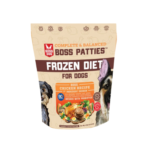 Boss Dog Raw Chicken Boss Patties Complete Meal Frozen Dog Food 6 lb