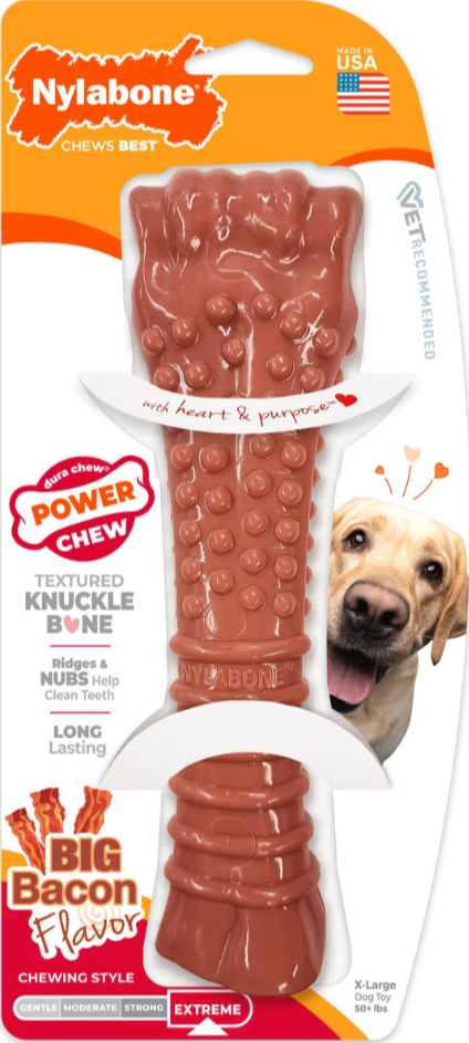 Nylabone Power Chew Bacon Bone Dog Chew Toy
