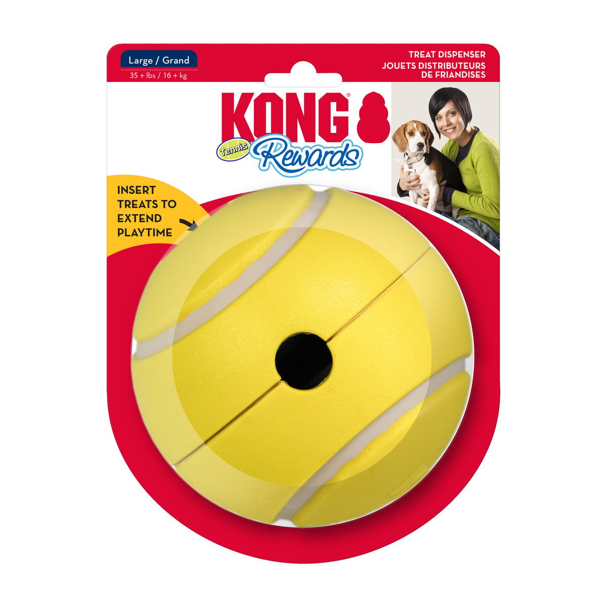Kong Rewards Tennis Ball Treat Dispensing Dog Toy L