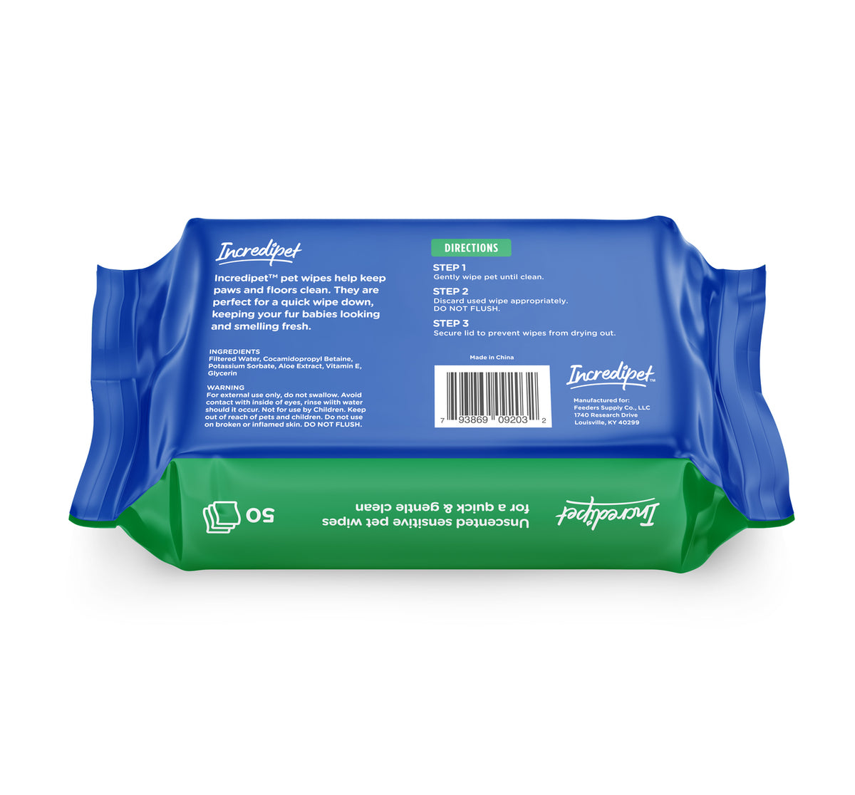 Incredipet Unscented Pet Wipes