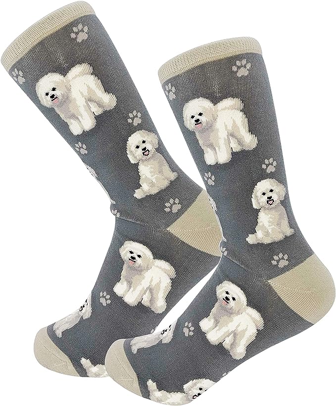 E & S Imports Pet Lover Socks Bichon Dog, Unisex, One Size Fits Most