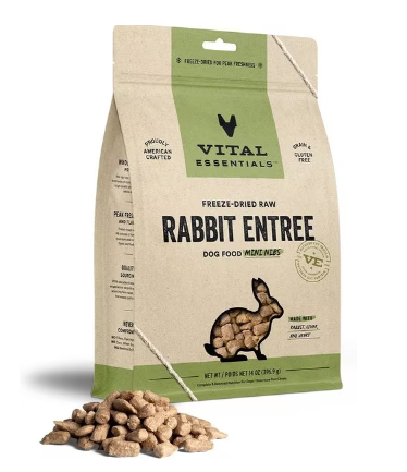 Vital Essentials Freeze-Dried Raw Rabbit Entrée Mini Nibs Dog Food 5.5 oz