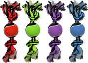 Incredipet 2-Knot Rope with Tennis Ball Dog Toy, Assorted 10 in