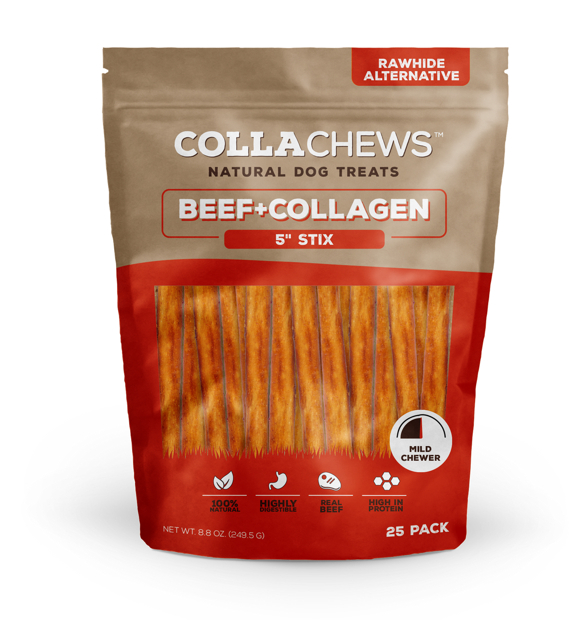 Collachews 5 in Collagen Chicken Flavored Sticks 25 pk