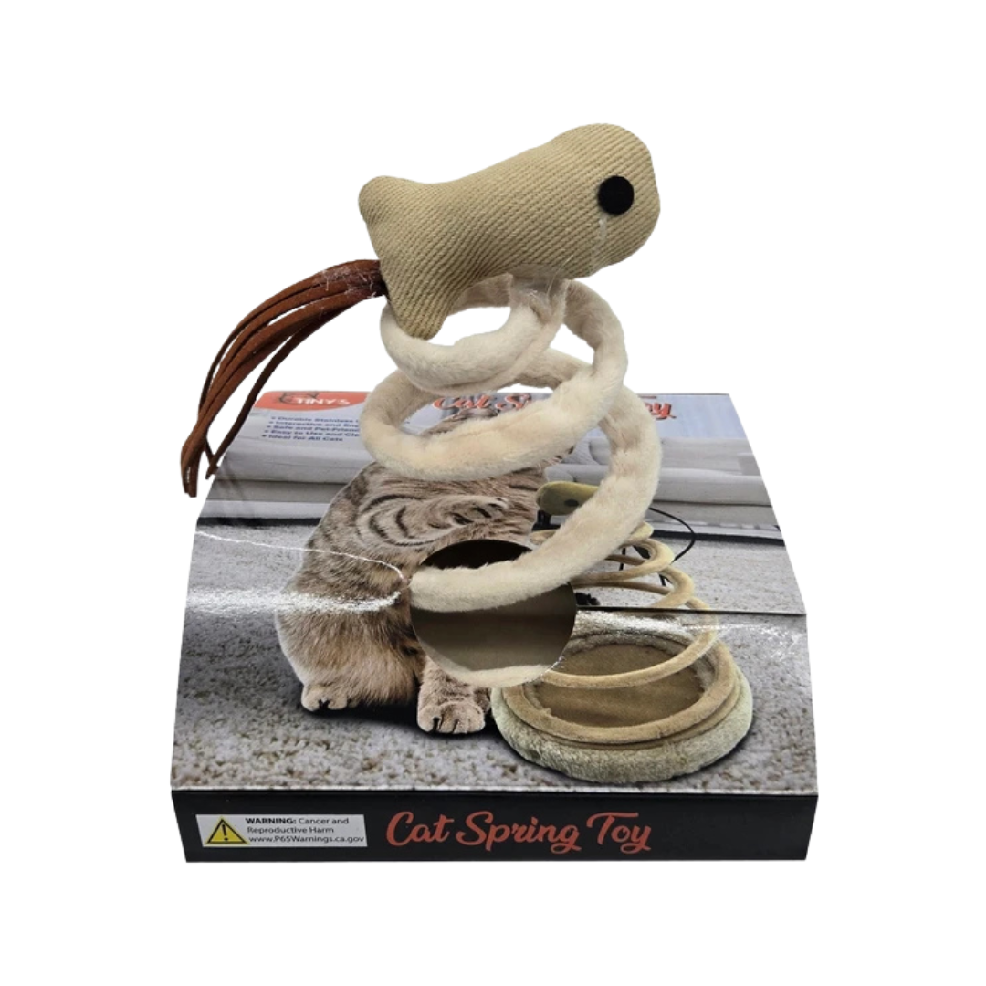 Kole Imports Spiral Spring Cat Punch Toy with Catnip Tail