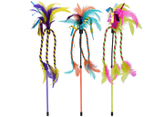 Incredipet Ribbon & Feather Cat Wand Toy, Assorted 17 in