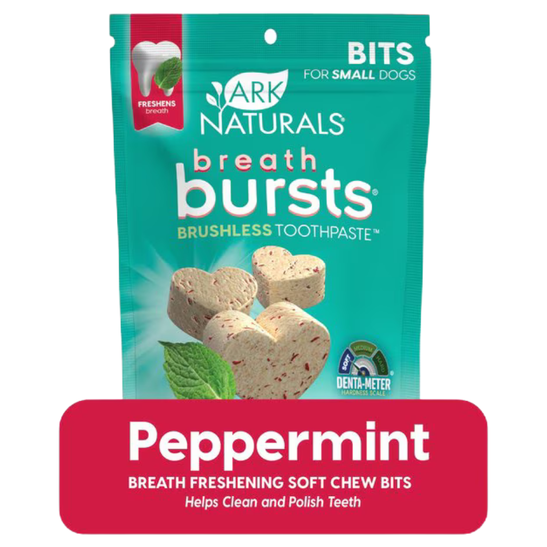 Ark Naturals Breath Bursts Peppermint Bits Small Dental Dog Treats 4 oz