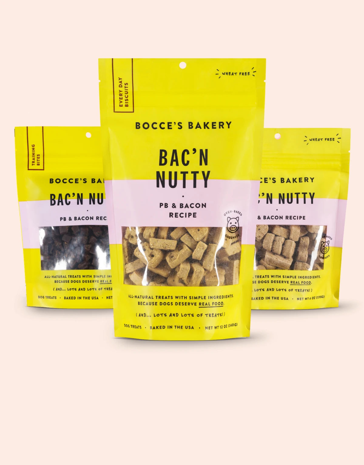 Bocce Bakery Bac'N Nutty Peanut Butter & Bacon Training Bites 6 oz