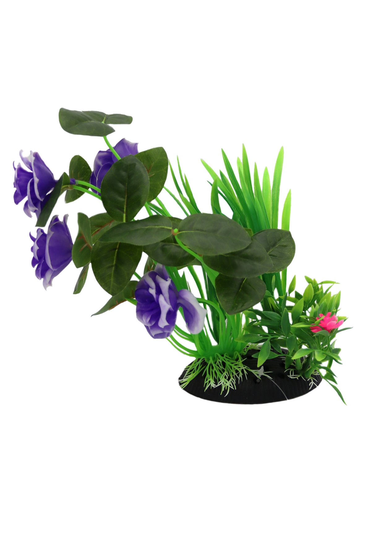 Incredipet Plastic Rose Aquarium Plant, Purple 12 in