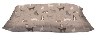 Pet Fringe Studio Pencil Dogs Pet Pillow Bed, 36 x 27 in