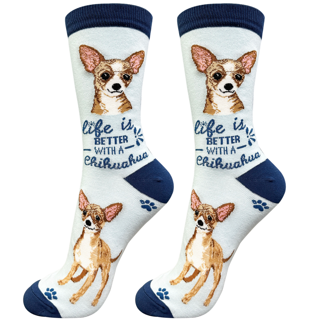 E & S Imports Life is Better With a Fawn Chichuahua Socks